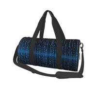Sac de voyage pour homme et femme avec compartiment à chaussures - Grande capacité - Motif léopard noir et marron, La matrice binaire bleue, Taille unique