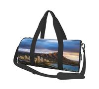 Sac de voyage pour homme et femme avec compartiment à chaussures, grande capacité, sac de nuit, horizon hawaïen, tête de diamant, volcan, sac fourre-tout pour voyage, yoga, Noir , Taille unique