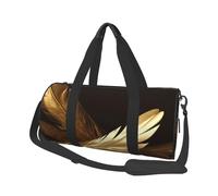 Sac de voyage pour homme et femme avec compartiment à chaussures, grande capacité, sac de nuit, île de Grèce, coucher de soleil, sac fourre-tout, sac de sport pour voyage, yoga, Plumes dorées, Taille