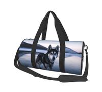 Sac de voyage pour homme et femme avec compartiment à chaussures, grande capacité, sac de nuit, magasin de crème glacée, sac fourre-tout de sport, sac de sport pour voyage, yoga, Chien Husky sur un