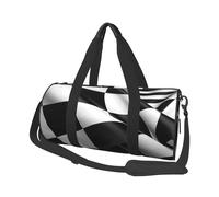 Sac de voyage pour homme et femme avec compartiment à chaussures - Grande capacité - Sac de nuit - Motif loup sous la lune - Sac fourre-tout de sport pour voyage, yoga, Motif drapeaux noirs et blancs,