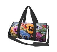 Sac de voyage pour homme et femme avec compartiment à chaussures, grande capacité, sac de nuit, pensées, fleurs, sac fourre-tout, sac de sport pour voyage, yoga, Fleurs de pensées, Taille unique