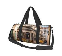 Sac de voyage pour homme et femme avec compartiment à chaussures, grande capacité, sac de nuit, petit bouledogue blanc, sac fourre-tout de sport, sac de sport pour voyage, yoga, Tram Lisbonne, Taille