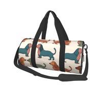 Sac de voyage pour homme et femme avec compartiment à chaussures, grande capacité, sac de nuit, sac fourre-tout de sport, sac de sport pour voyage, yoga, Chiens Teckel mignons, Taille unique