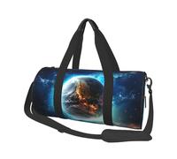Sac de voyage pour homme et femme avec compartiment à chaussures, grande capacité, sac de nuit, sac fourre-tout marin dauphin, sac de sport pour voyage, yoga, Terre bleue dans l'espace, Taille unique