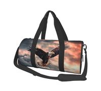 Sac de voyage pour homme et femme avec compartiment à chaussures - Grande capacité - Sac de nuit The Eagle Flies Bravely in The Sky - Sac fourre-tout de sport pour voyage, yoga, Noir , Taille unique