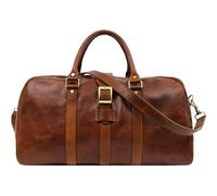 Sac de Voyage pour Homme et Femme en Cuir véritable - Idéal en Bagage Cabine - Time Resistance (Cognac)