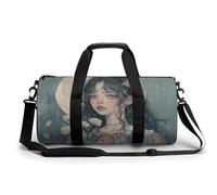 Sac de voyage pour homme et femme - Grande capacité - Behind Me Is The Moon - Sac de sport en toile pour voyage, yoga, blanc, 45 cm/22,9 cm/22,9 cm, blanc, blanc, 17.7in/9in/9in