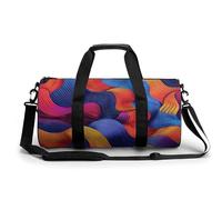 Sac de voyage pour homme et femme - Grande capacité - Image dégradée de couleur - Sac fourre-tout en toile pour voyage, yoga, blanc, 45 cm/22,9 cm/22,9 cm, blanc, blanc, 17.7in/9in/9in