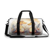 Sac de voyage pour homme et femme - Grande capacité - Motif dinosaure de dessin animé - Sac fourre-tout en toile pour voyage, yoga, blanc, 45 cm/22,9 cm/22,9 cm, blanc, blanc, 17.7in/9in/9in