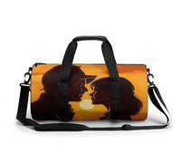 Sac de voyage pour homme et femme - Grande capacité - Motif silhouette de couple - Sac fourre-tout en toile pour voyage, yoga, blanc, 45 cm/22,9 cm/22,9 cm - Blanc, blanc, 17.7in/9in/9in