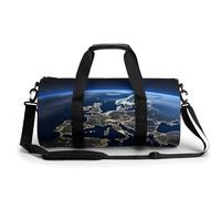 Sac de voyage pour homme et femme - Grande capacité - Motif Terre de l'Europe - Sac de sport en toile pour voyage, yoga, blanc, 45 cm/22,9 cm/22,9 cm, blanc, blanc, 17.7in/9in/9in