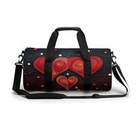 Sac de voyage pour homme et femme - Grande capacité - Trois cœurs ondulés - Sac fourre-tout en toile pour voyage, yoga, blanc, 45 cm/22,9 cm/22,9 cm - Blanc, blanc, 17.7in/9in/9in