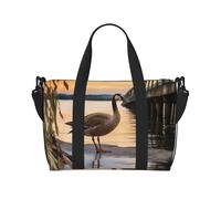 Sac de voyage pour homme et femme - Réglable - Grande capacité - Sac fourre-tout étanche pour le sport et le yoga, Wild Goose By The Bridge, Taille unique