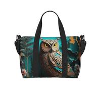 Sac de voyage pour homme et femme - Réglable - Grande capacité - Sac fourre-tout étanche pour le sport et le yoga, chouette, Taille unique