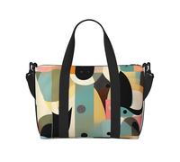 Sac de voyage pour homme et femme - Réglable - Grande capacité - Sac fourre-tout étanche pour le sport et le yoga, Chat art moderne du milieu du siècle, Taille unique