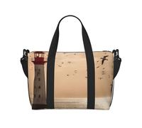 Sac de voyage pour homme et femme - Réglable - Grande capacité - Sac fourre-tout étanche pour le sport et le yoga, Phare et mouette, Taille unique