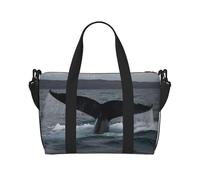 Sac de voyage pour homme et femme - Réglable - Grande capacité - Sac fourre-tout étanche pour le sport et le yoga, Queue de baleine à bosse, Taille unique