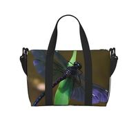 Sac de voyage pour homme et femme - Réglable - Grande capacité - Sac fourre-tout étanche pour le sport et le yoga, Libellule noire., Taille unique