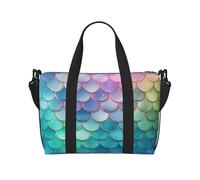 Sac de voyage pour homme et femme - Réglable - Grande capacité - Sac fourre-tout étanche pour le sport et le yoga, Écailles de sirène Dreamy Gradient, Taille unique