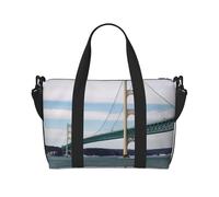Sac de voyage pour homme et femme - Réglable - Grande capacité - Sac fourre-tout étanche pour le sport et le yoga, Pont suspendu Mackinac, Taille unique