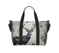 Sac de voyage pour homme et femme - Réglable - Grande capacité - Sac fourre-tout étanche pour le sport et le yoga, Silhouette de cerf de chasse, Taille unique