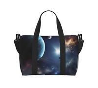 Sac de voyage pour homme et femme - Réglable - Grande capacité - Sac fourre-tout étanche pour le sport et le yoga, Lune, étoiles et planètes, Taille unique
