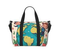 Sac de voyage pour homme et femme - Réglable - Grande capacité - Sac fourre-tout étanche pour le sport et le yoga, Happy Earth, Taille unique