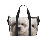 Sac de voyage pour homme et femme - Réglable - Grande capacité - Sac fourre-tout étanche pour le sport et le yoga, Adorable chiot maltais, Taille unique