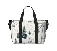 Sac de voyage pour homme et femme - Réglable - Grande capacité - Sac fourre-tout étanche pour le sport et le yoga, Remontée mécanique avec sapin, Taille unique