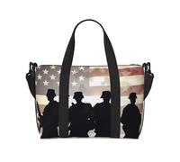 Sac de voyage pour homme et femme - Réglable - Grande capacité - Sac fourre-tout étanche pour le sport et le yoga, Journée des forces armées américaines, Taille unique