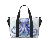 Sac de voyage pour homme et femme - Réglable - Grande capacité - Sac fourre-tout étanche pour le sport et le yoga, Petite pieuvre bleue, Taille unique