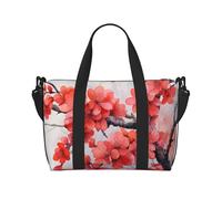 Sac de voyage pour homme et femme - Réglable - Grande capacité - Sac fourre-tout étanche pour le sport et le yoga, Fleur de prunier rouge., Taille unique