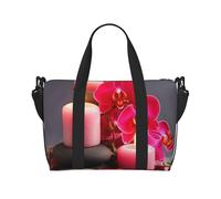 Sac de voyage pour homme et femme - Réglable - Grande capacité - Sac fourre-tout étanche pour le sport et le yoga, Bougies rouges en pierre d'orchidée, Taille unique