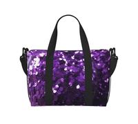 Sac de voyage pour homme et femme - Réglable - Grande capacité - Sac fourre-tout étanche pour le sport et le yoga, Belles paillettes violettes, Taille unique