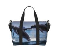 Sac de voyage pour homme et femme - Réglable - Grande capacité - Sac fourre-tout étanche pour le sport et le yoga, Baleine sautant, Taille unique