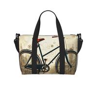 Sac de voyage pour homme et femme - Réglable - Grande capacité - Sac fourre-tout étanche pour le sport et le yoga, Vélo rétro., Taille unique