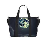 Sac de voyage pour homme et femme - Réglable - Grande capacité - Sac fourre-tout étanche pour le sport et le yoga, Lune et Basketball, Taille unique