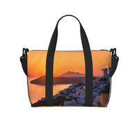 Sac de voyage pour homme et femme - Réglable - Grande capacité - Sac fourre-tout étanche pour le sport et le yoga, Paysage de coucher de soleil sur l'î, Taille unique