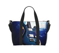 Sac de voyage pour homme et femme - Sac de sport - Guitare bleue - Sac de voyage étanche avec bandoulière - Noir - Taille unique, Noir , Taille unique