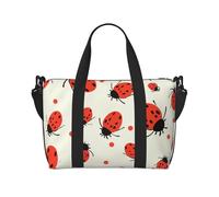 Sac de voyage pour homme et femme - Sac de sport - Motif coccinelles - Sac de voyage moucheté infini - Sac de voyage étanche avec bandoulière - Noir - Taille unique, Noir , Taille unique
