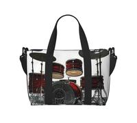 Sac de voyage pour homme et femme - Sac de week-end - Sac de sport cool pour batterie - Sac de voyage étanche avec bandoulière - Noir - Taille unique, Noir , Taille unique