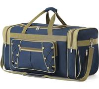 Sac de Voyage pour Homme, Week-End, Sac de Transport, léger, Extra Large, Oxford, Robuste, imperméable pour Homme et Femme, 66 cm (Bleu doré), Bleu doré., X-Large, 46