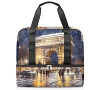 Sac de voyage pour hommes, femmes, filles, garçons, 21 L, sac de week-end humide séparé, sac fourre-tout de sport, sac de voyage, sac de week-end, aquarelle France Arc de Triomphe, couleur, 21L, Sac