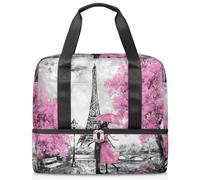 Sac de voyage pour hommes, femmes, filles, garçons, 21 L, sac de week-end, sac fourre-tout de sport, sac de voyage, sac de week-end, sac romantique France Paris Tour Eiffel, couleur, 21L, Sac de