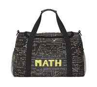 Sac de voyage pour l'école, les mathématiques, pour homme et femme, sac fourre-tout en polyester imprimé avec bandoulière, Noir , Taille unique