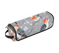 Sac de voyage pour outils capillaires avec coussinet résistant à la chaleur, étui de transport portable pour fer plat, outils chauds et accessoires de soins capillaires - Art rouge - Pic à ventre et