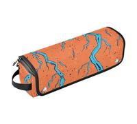 Sac de voyage pour outils capillaires avec coussinet résistant à la chaleur, sac de rangement pour fer plat, outils chauds et accessoires de soins capillaires, bowling, orange