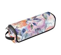 Sac de voyage pour outils capillaires avec tapis en fer, grand étui de voyage pour outils chauds, fer à friser, fers plats, volumateur de cheveux, fleurs aquarelle, essentiels de voyage pour femme