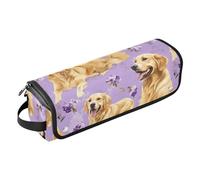 Sac de voyage pour outils de cheveux avec coussinet résistant à la chaleur, étanche, portable, ouvert et plat, pour outils chauds, fer à friser, fers plats, volumateur de cheveux, art Golden Retriever